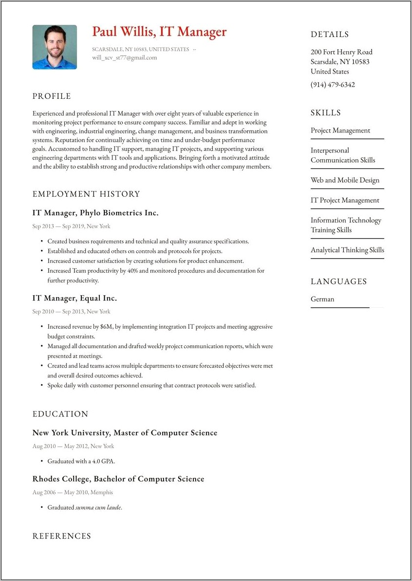 Lead A Project In Resume Example