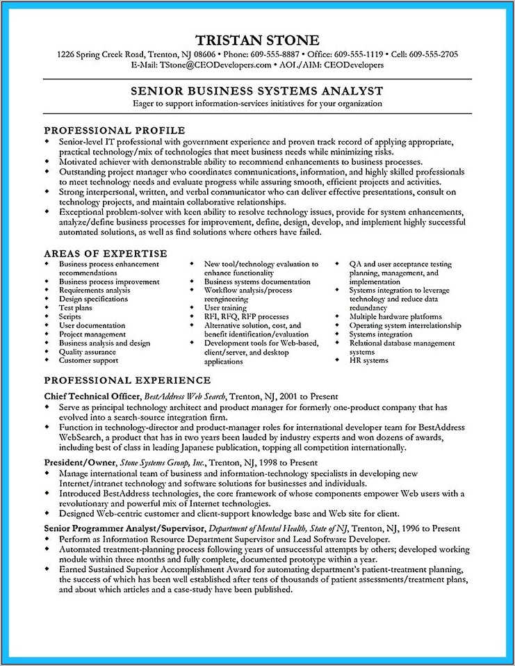 Lead Business Analyst Resume Samples
