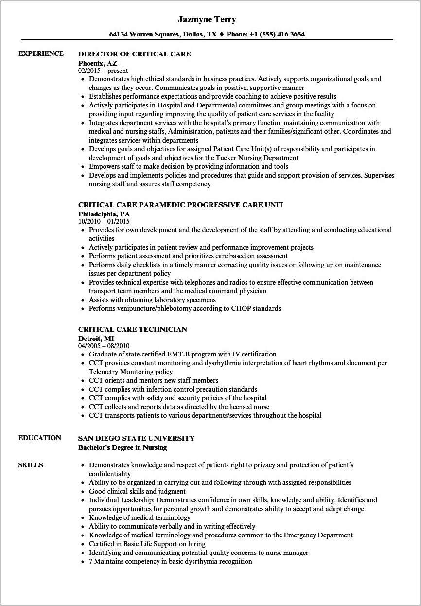 Lead Rn Pre Admission Testing Sample Resume