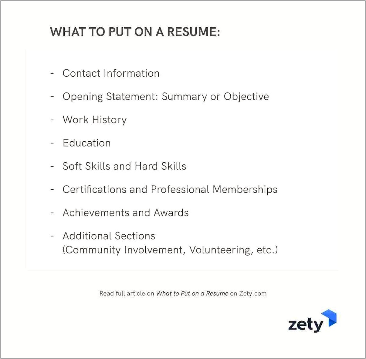 List Of Common To Put On Resume