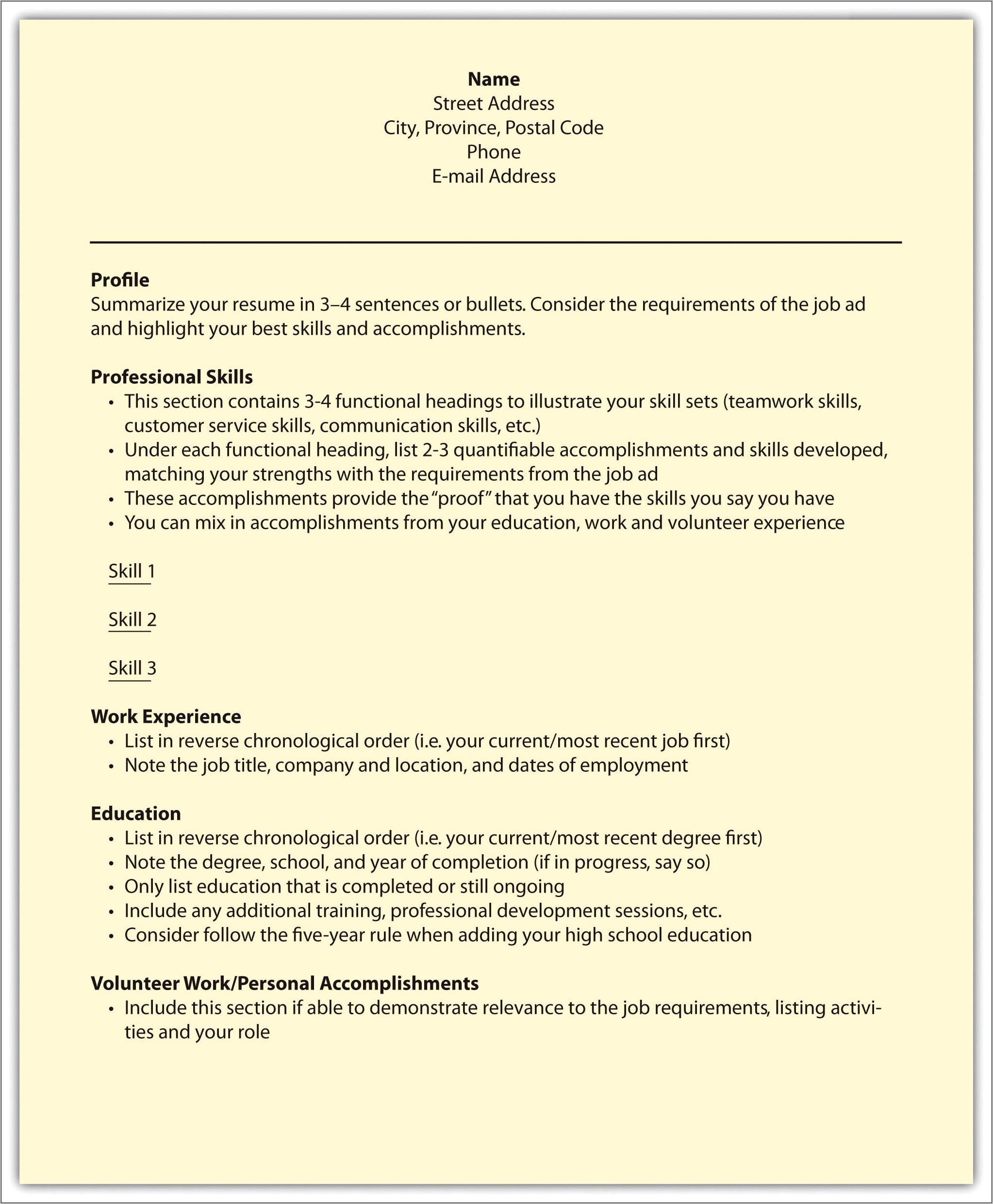 Listing Acheivements Under Work Experience Resume