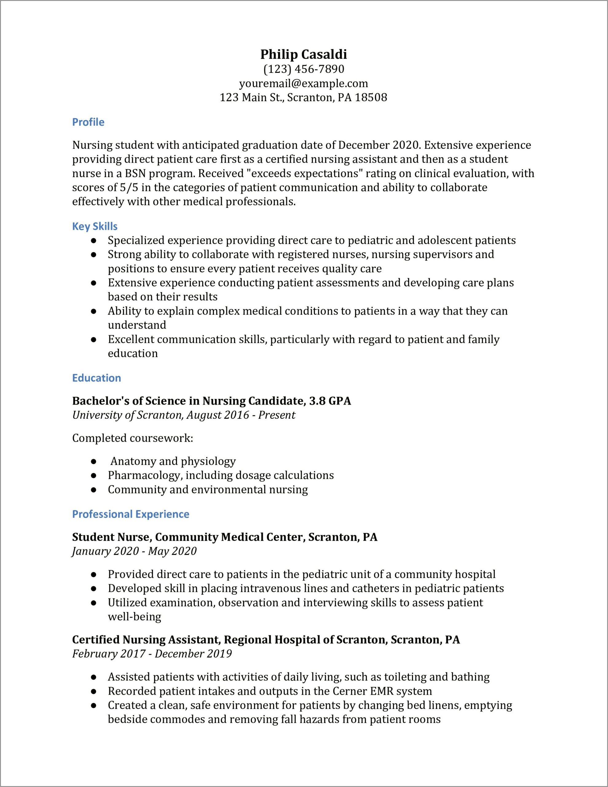 Listing Clinical Experience On Resume Medical Science Degree