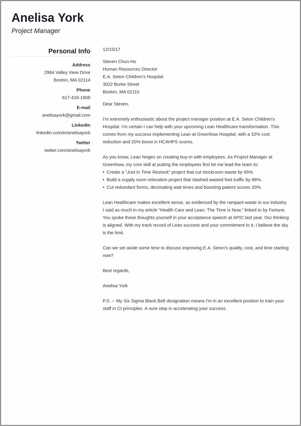attach cover letter and resume