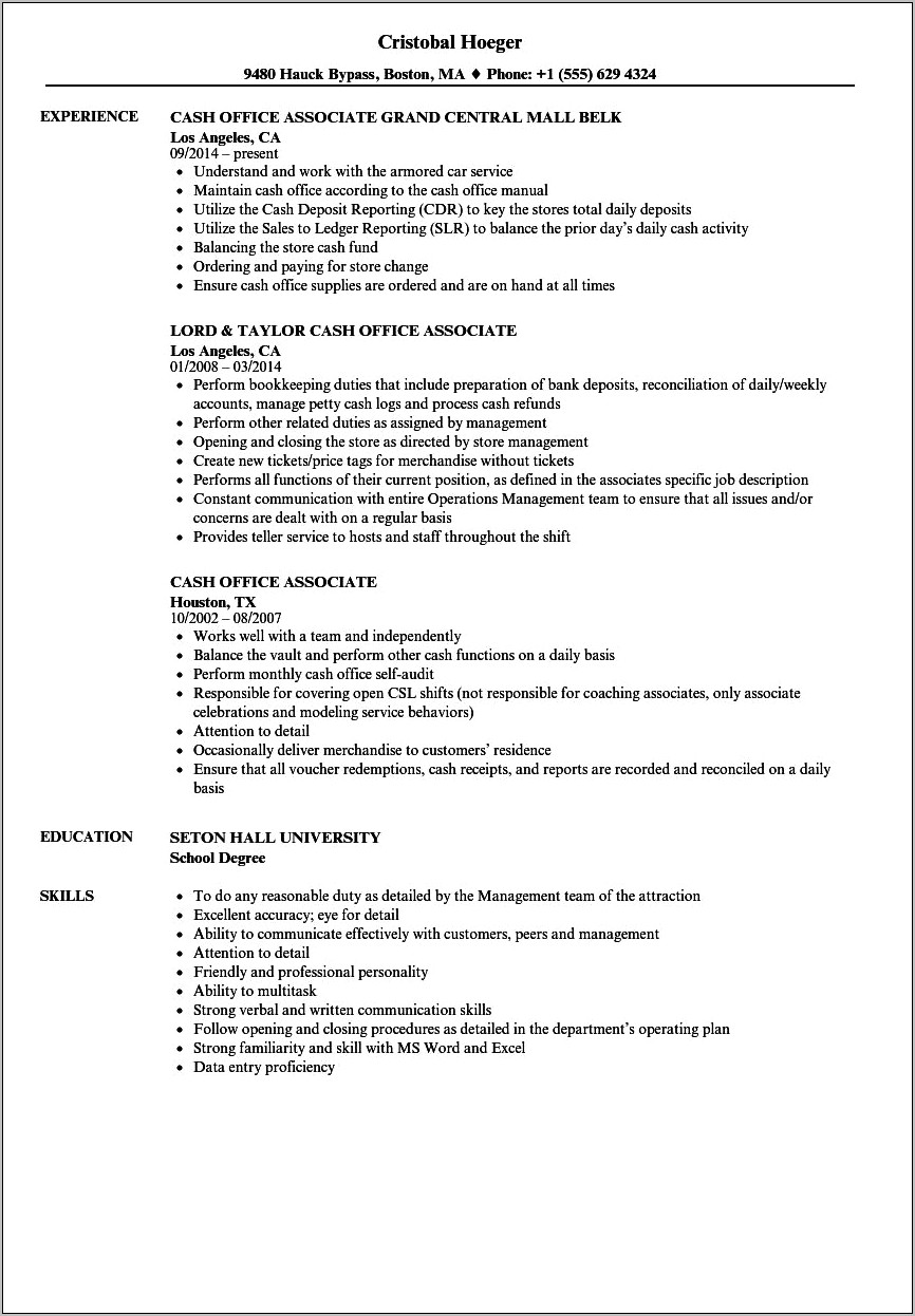 Lowes Administrative Assistant Manager Job Description For Resume