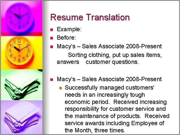 Macy's Job Description For Resume