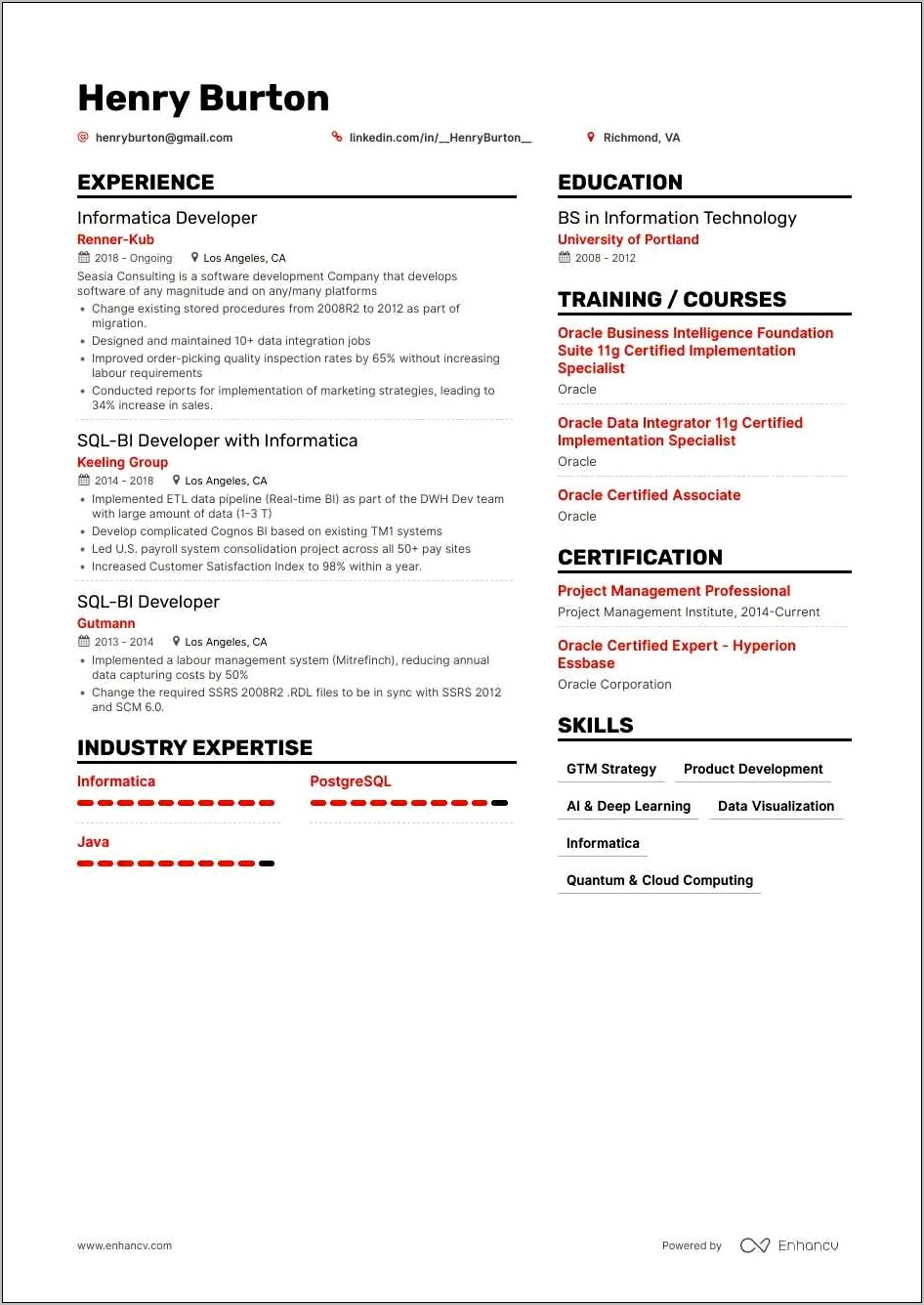 Mainframe Resume For 2 Years Experience