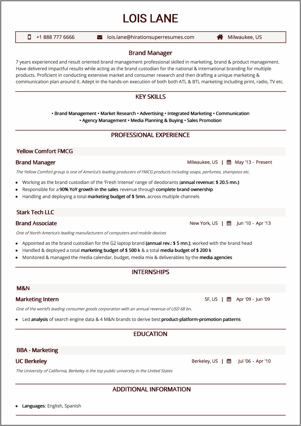 Mainframe Resume For 7 Years Experience