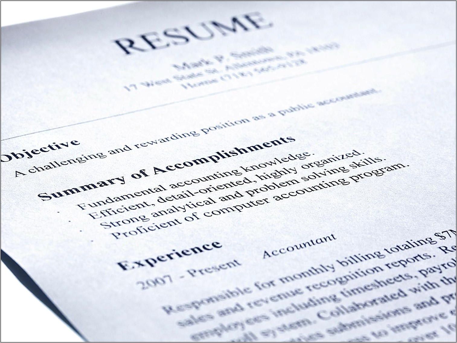 Maintenance Job Title Desription For Resume