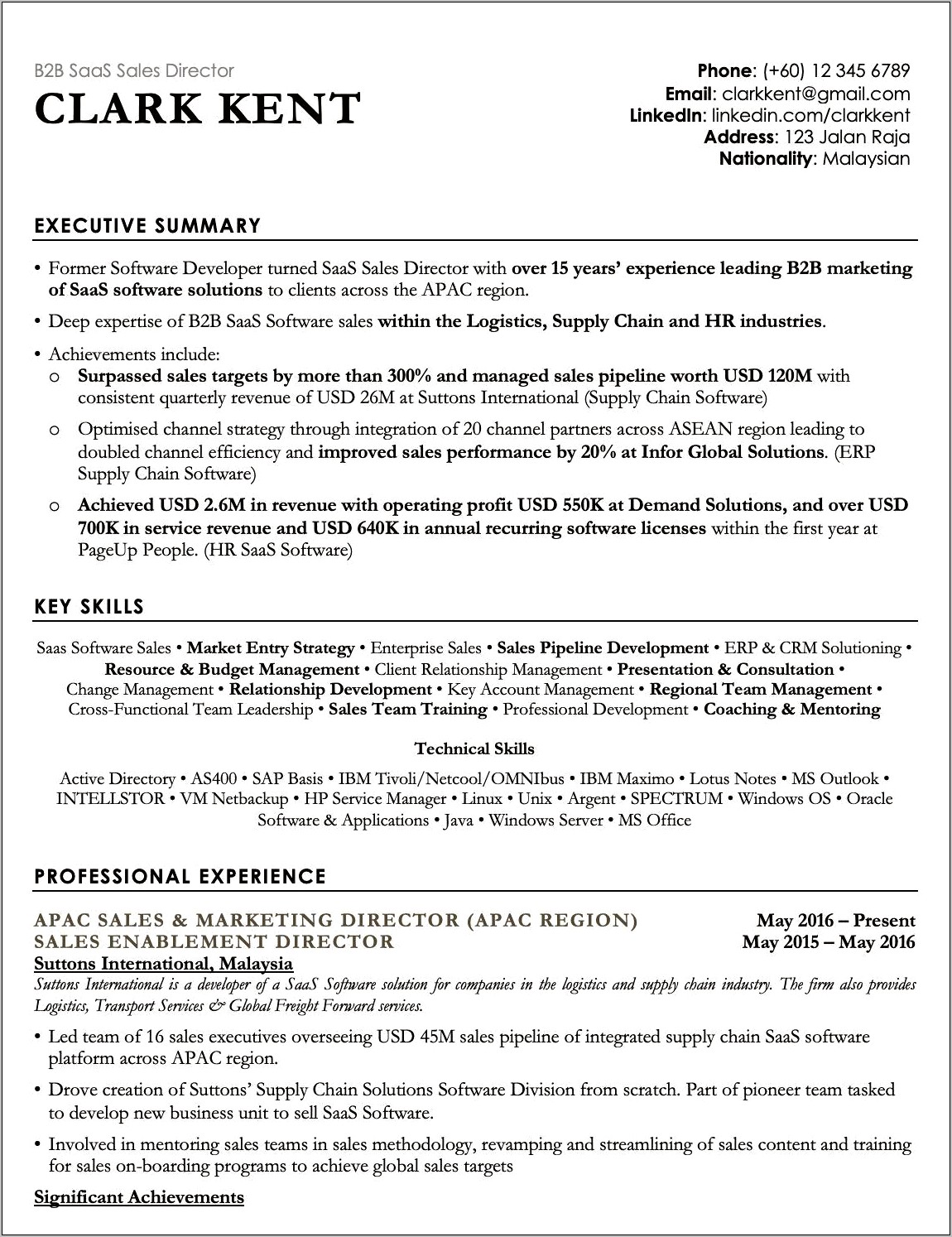 Malaysia Resume Template Free Download