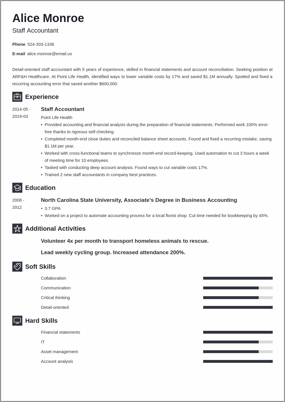 Manage Employee Expense Reports Staff Accountant Resume