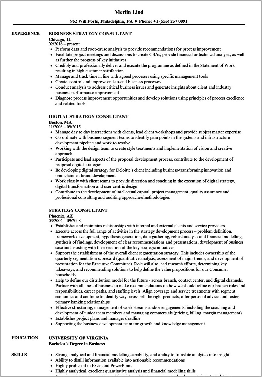 Management Consulting Resume For Phd Students