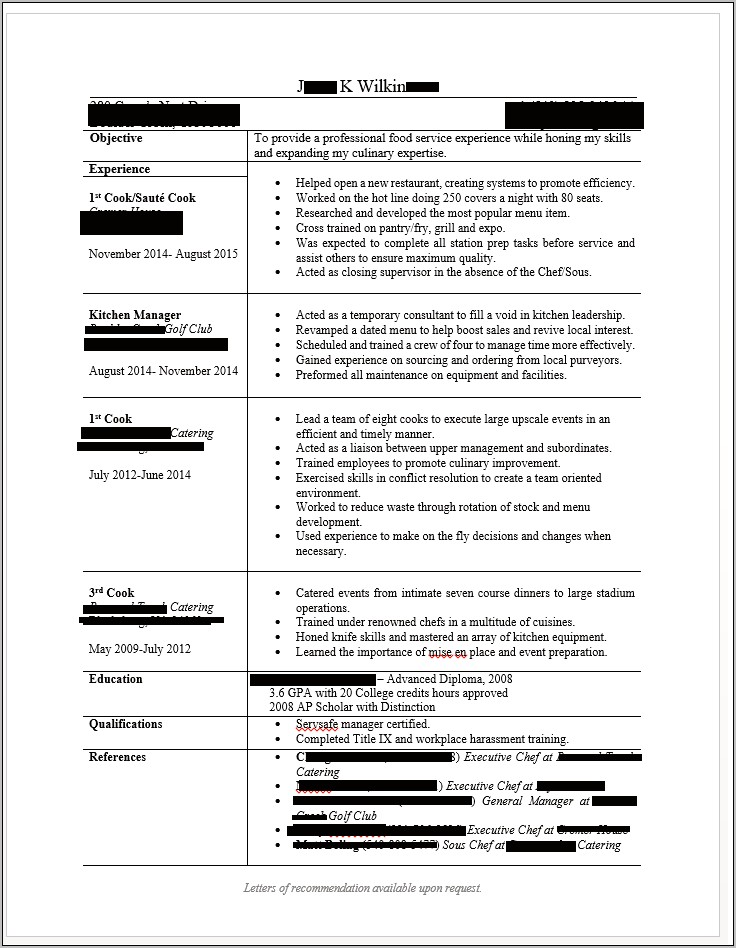 Manager At Ihop For The Kitchen Resume