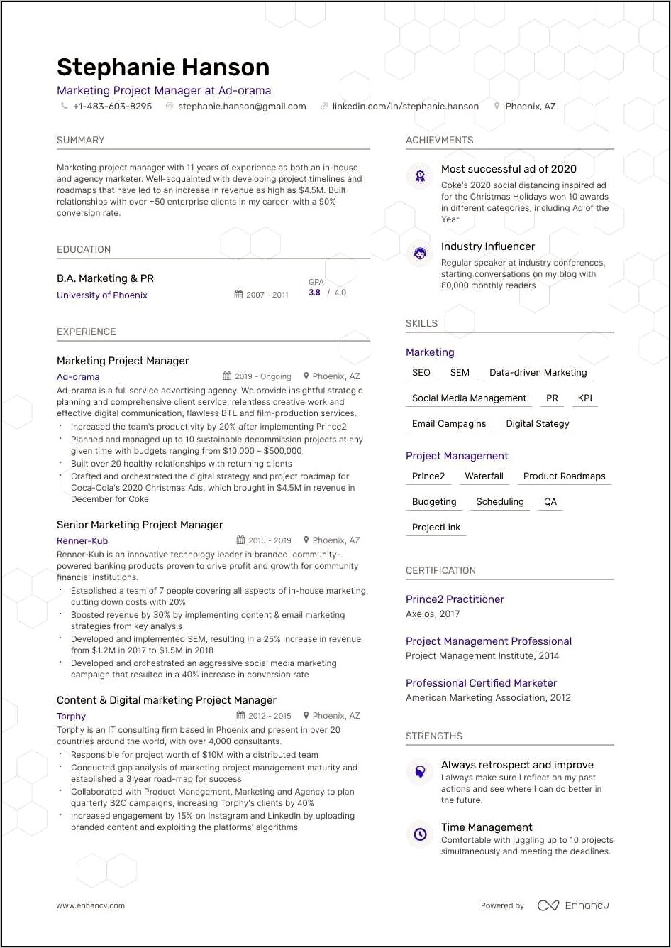 Managing A Project On A Resume