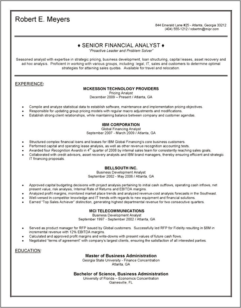 Market Risk Analyst Resume Examples