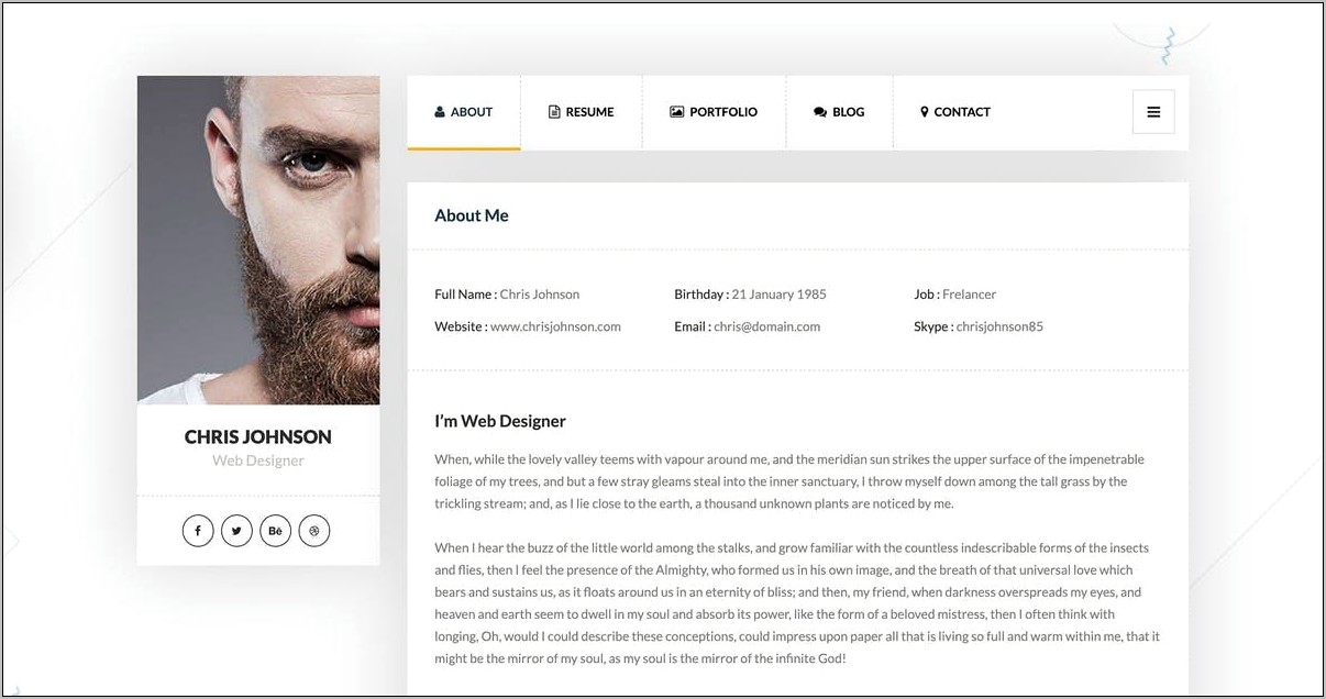 Mat Vcard & Resume Template Free Download