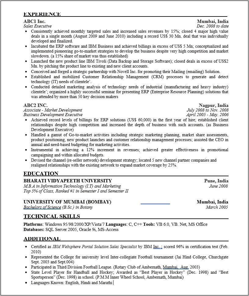 Mba Resume Examples Non Traditional Student