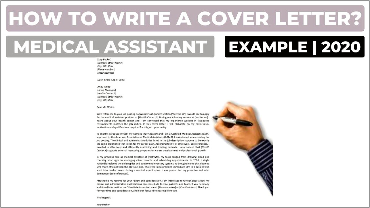 Medical Assistant Job Cover Letter For Resume