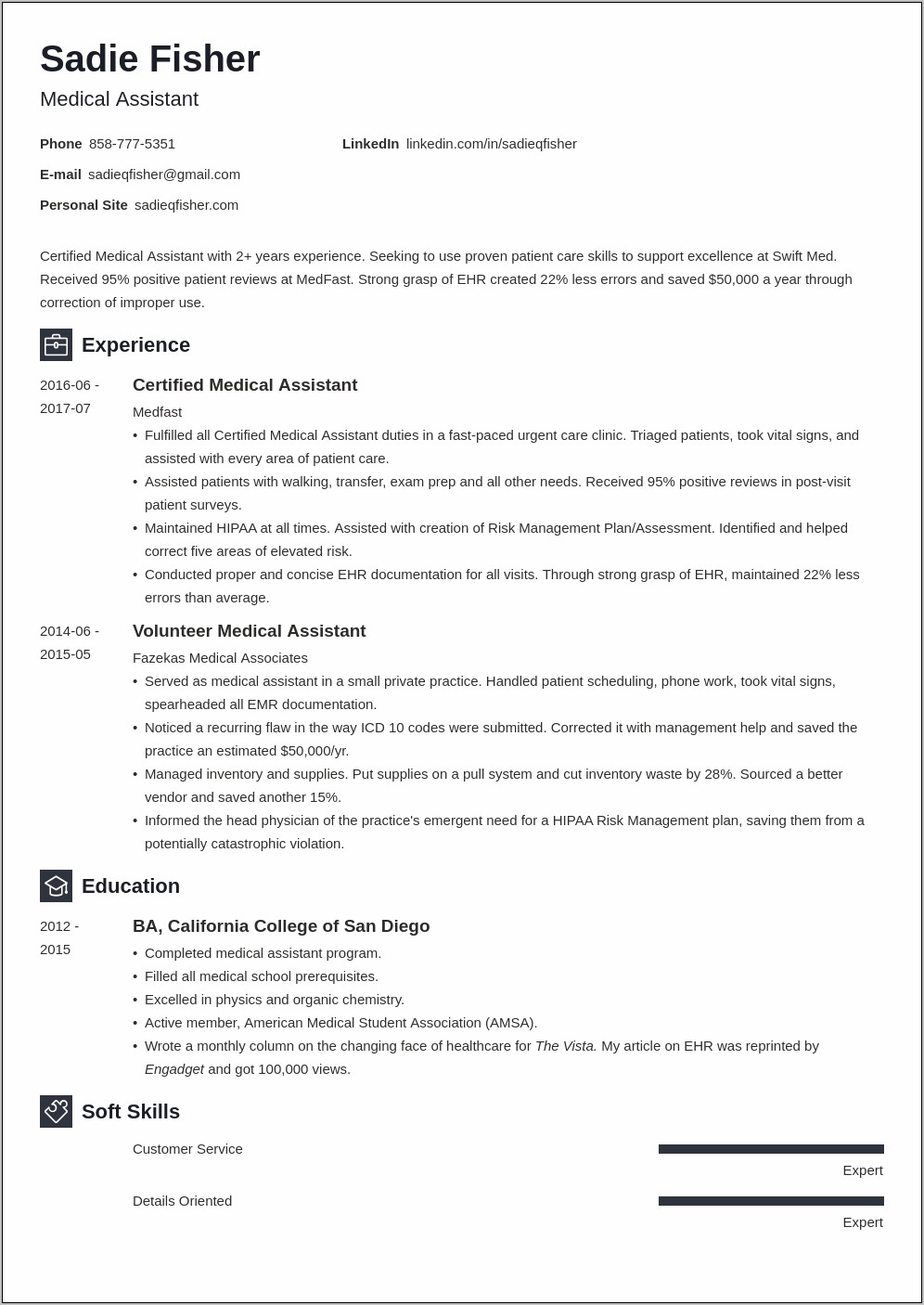 Medical Assistant Job Objective For Resume