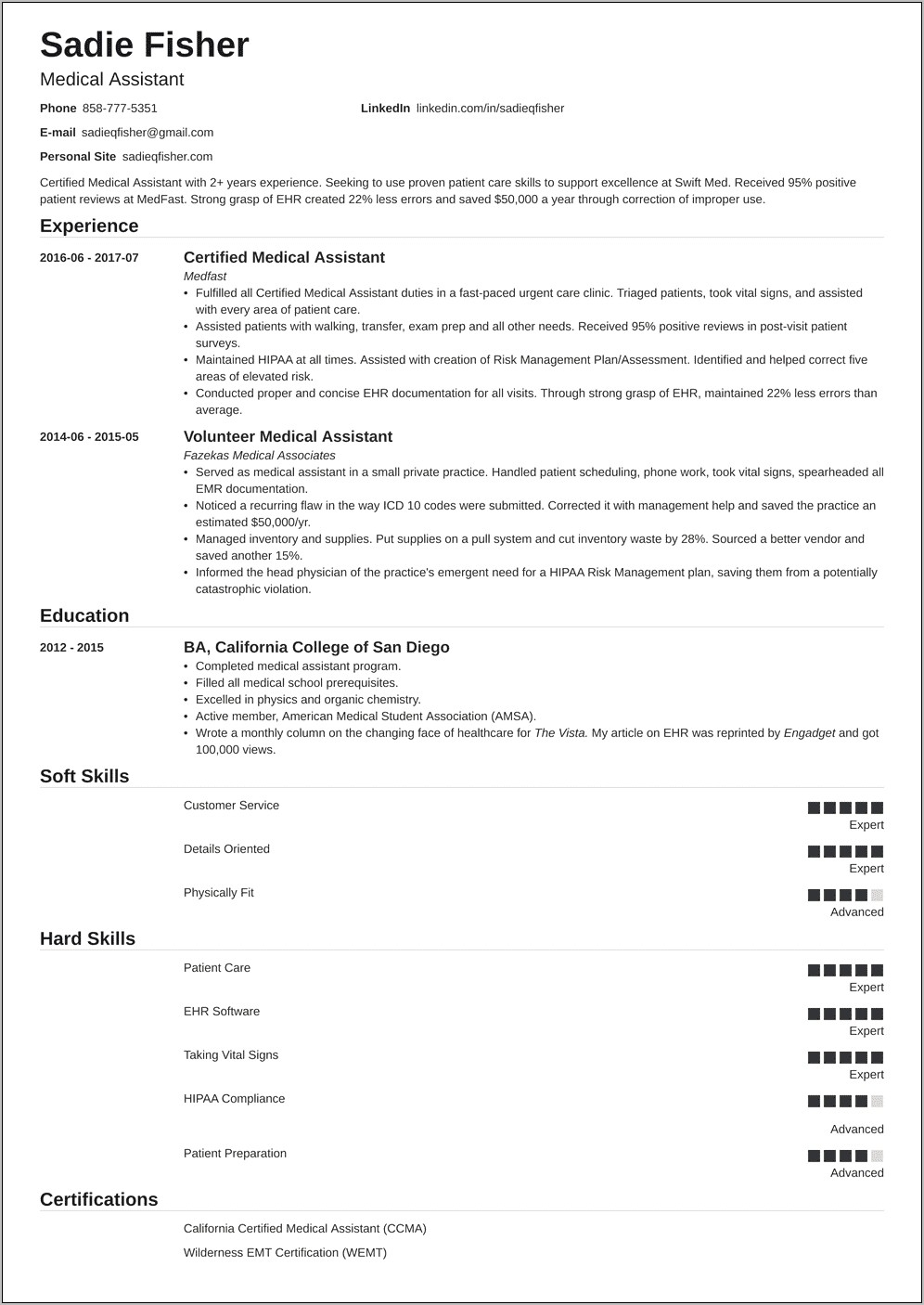 Medical Assistant Resume Objective Examples Monster.commonster