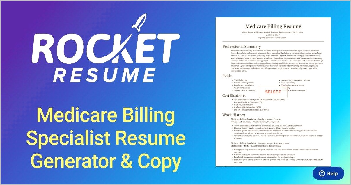 Medical Billing Resume Worked On Medicare Claims