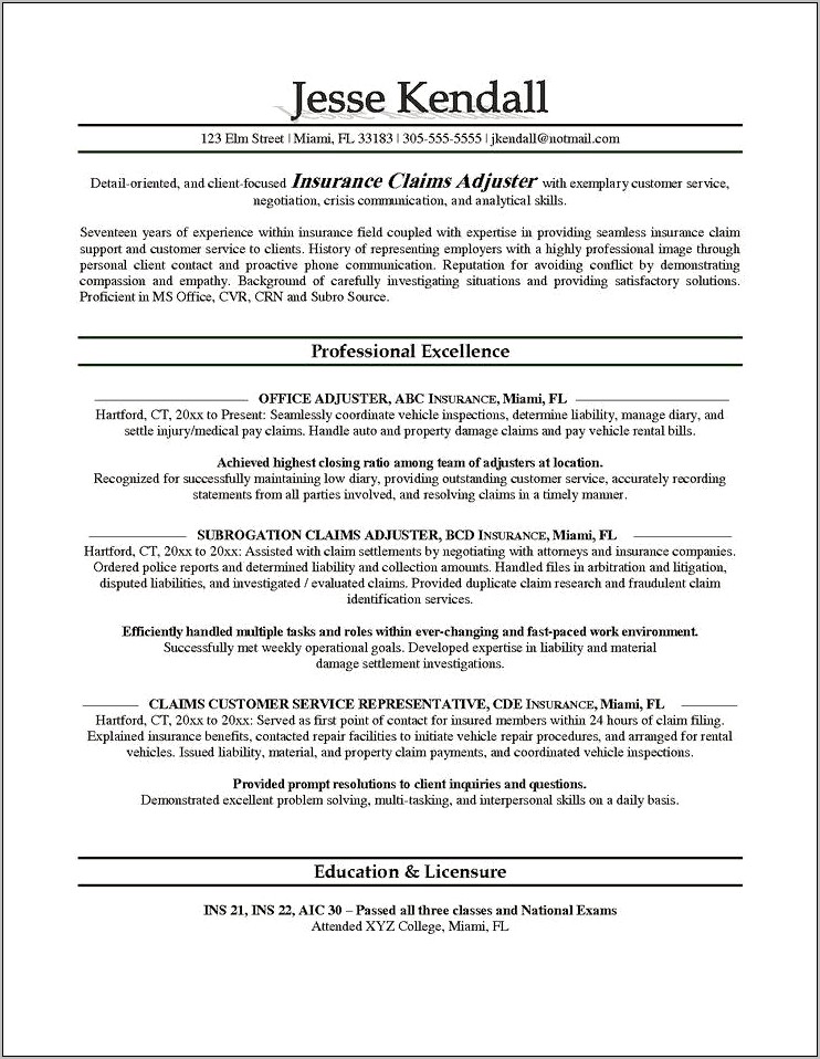 Medical Claims Representative Job Description For Resume