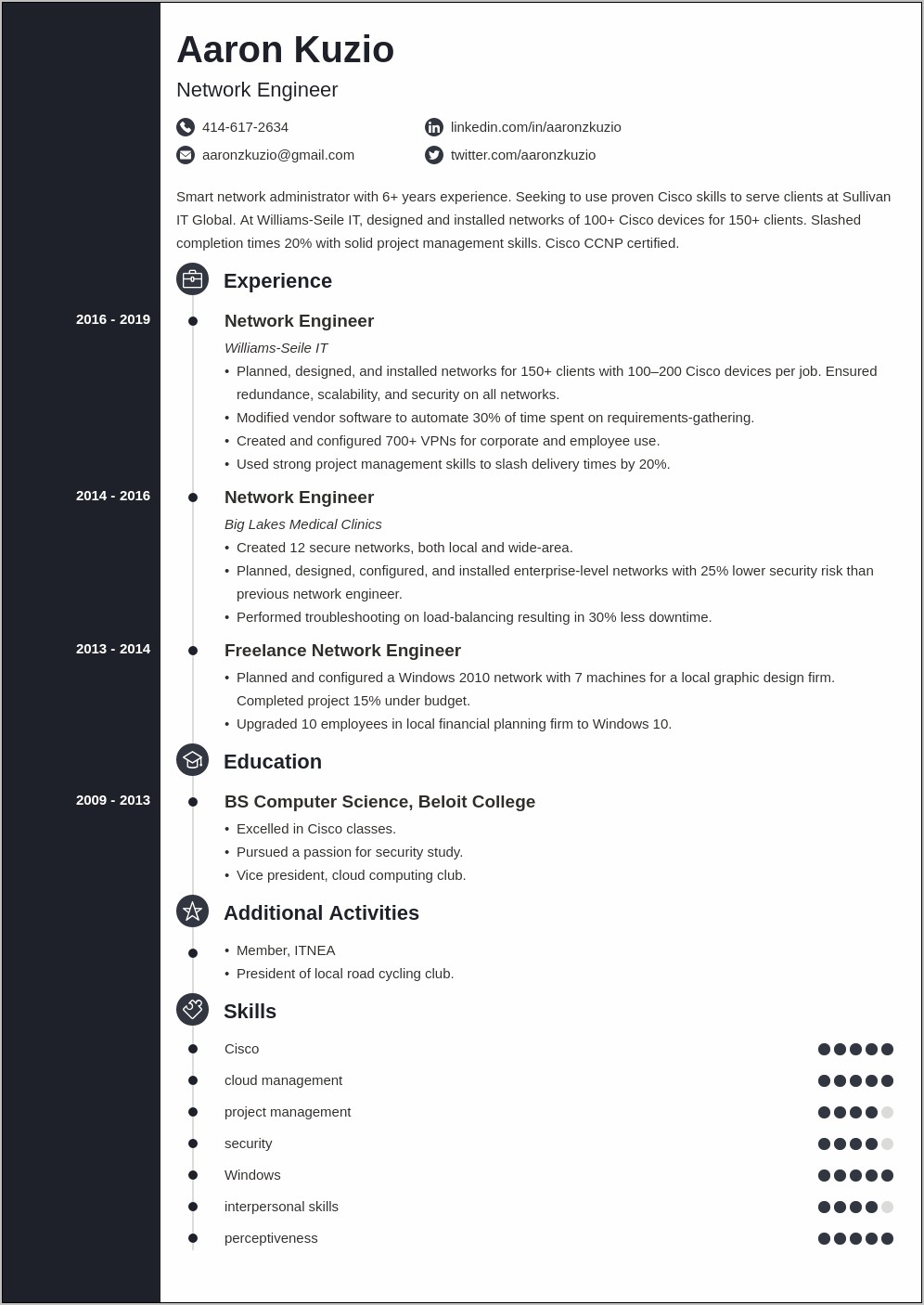 Medical Device Quality Engineer Resume Example