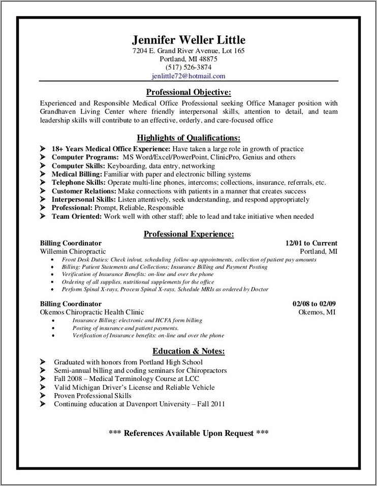 Medicla Office Assistant Resume Objective