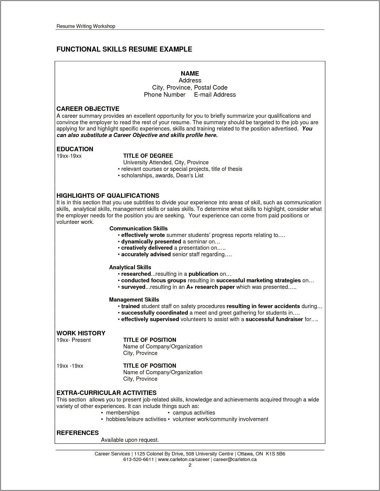 Memberships And Skills On A Resume