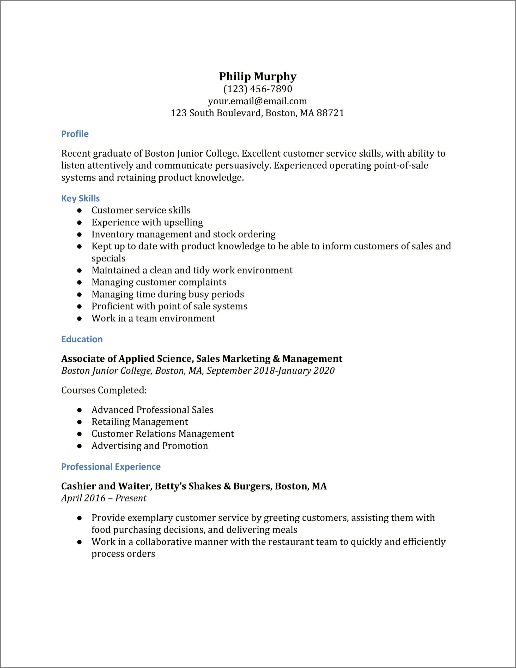 Merchandising And Pricing Associate Resume Example
