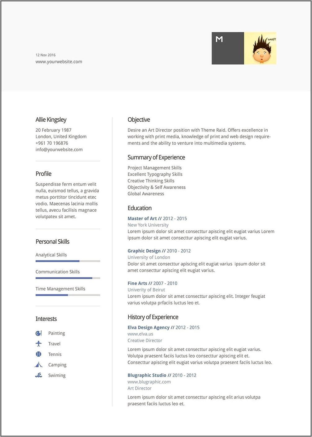 Microsoft Word 2016 Resume Templates With Photo