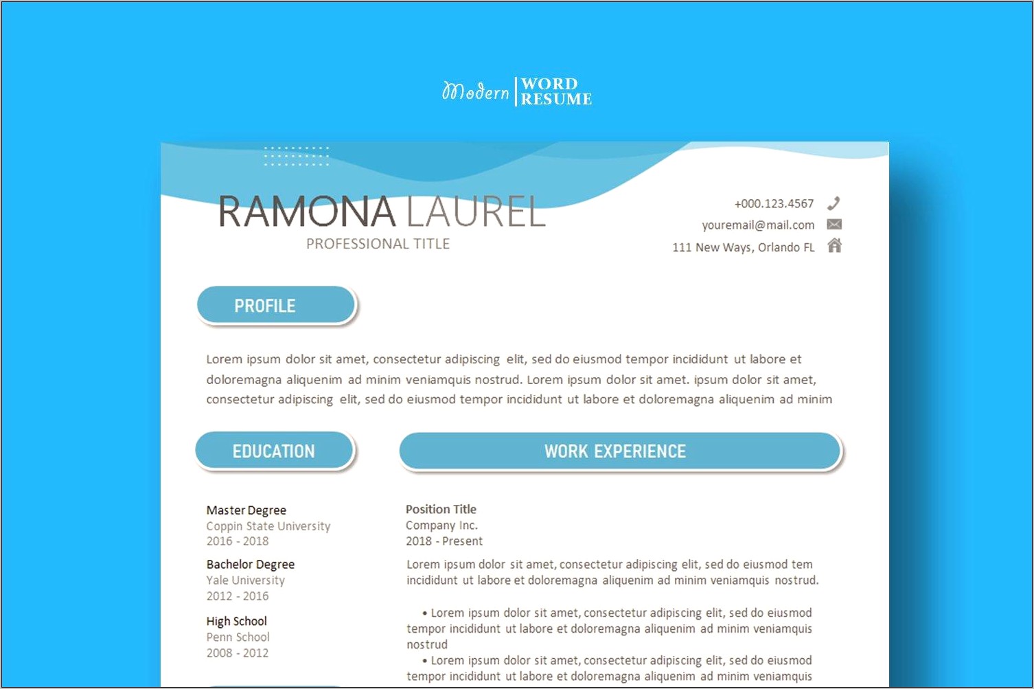 Microsoft Word 2016 Resume Templates With Picture
