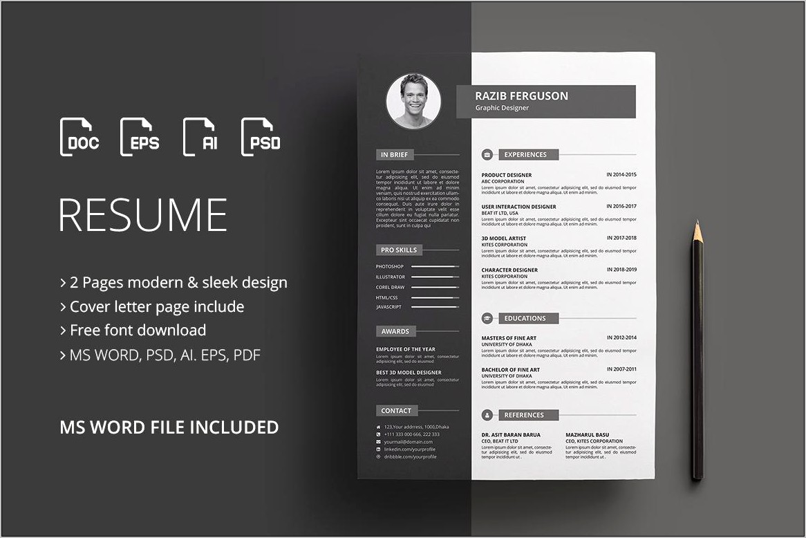 Modern Resume Template 2018 Free Download