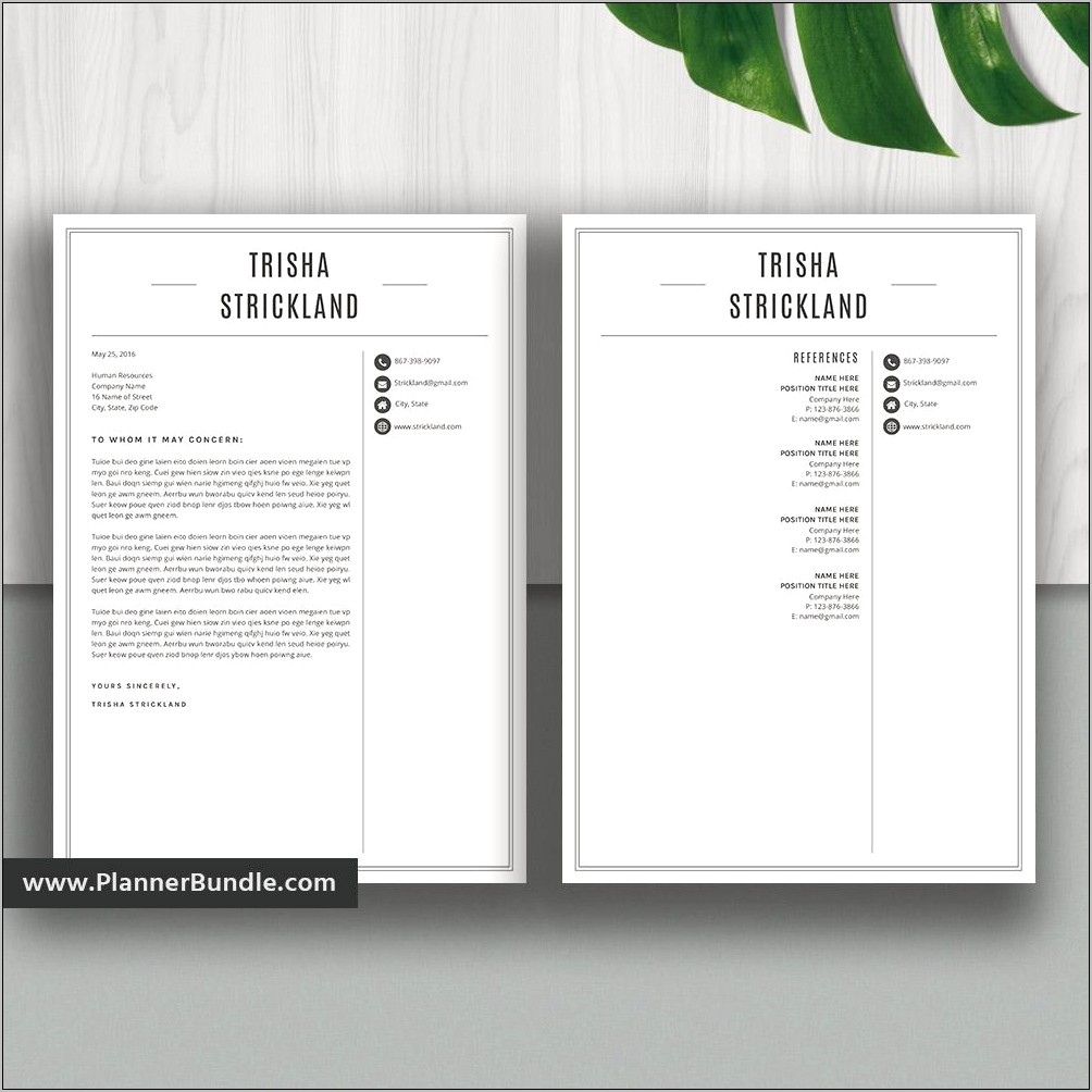 Modern Resume Template With Cover Letter