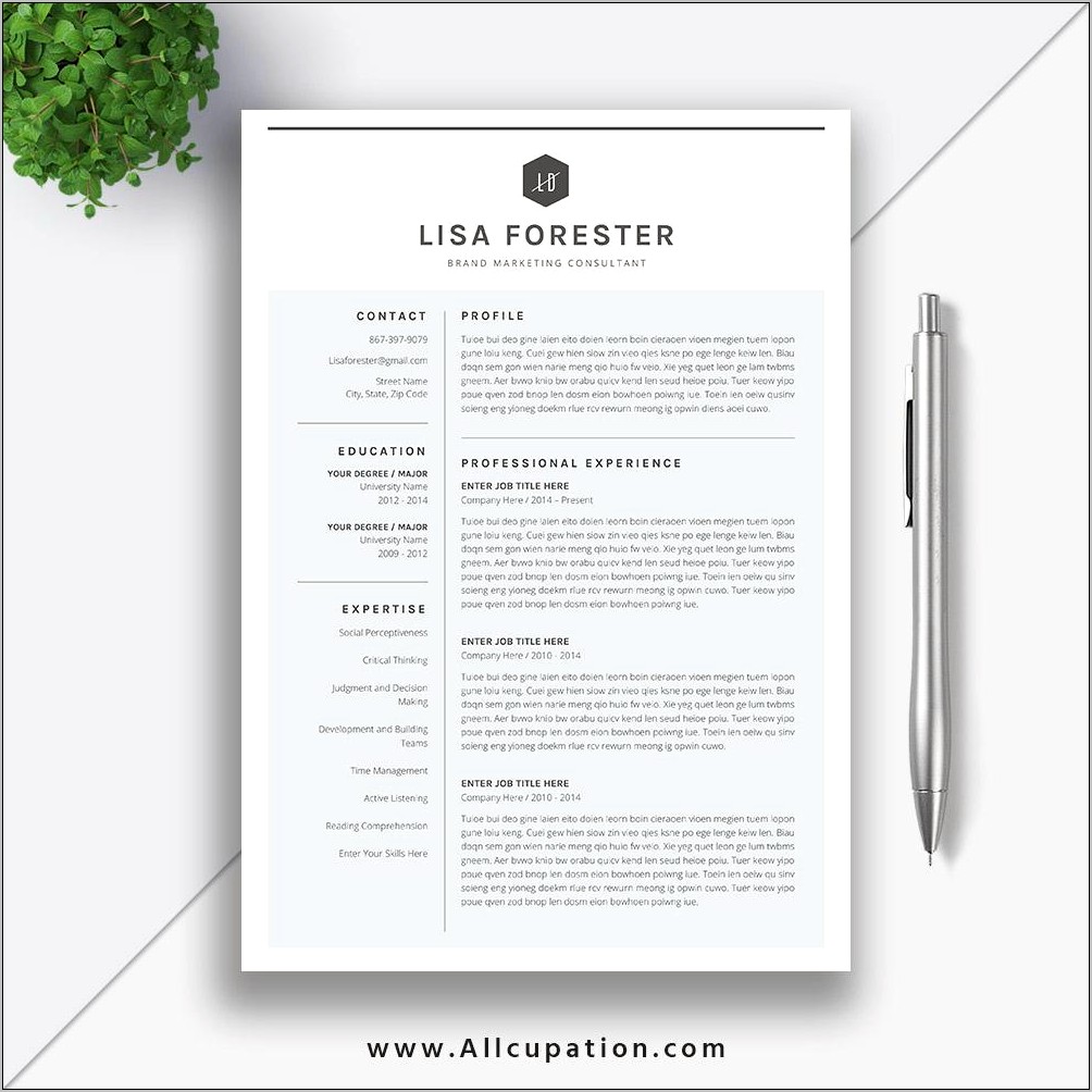 Modern Resume Templates Free Download For Microsoft Word