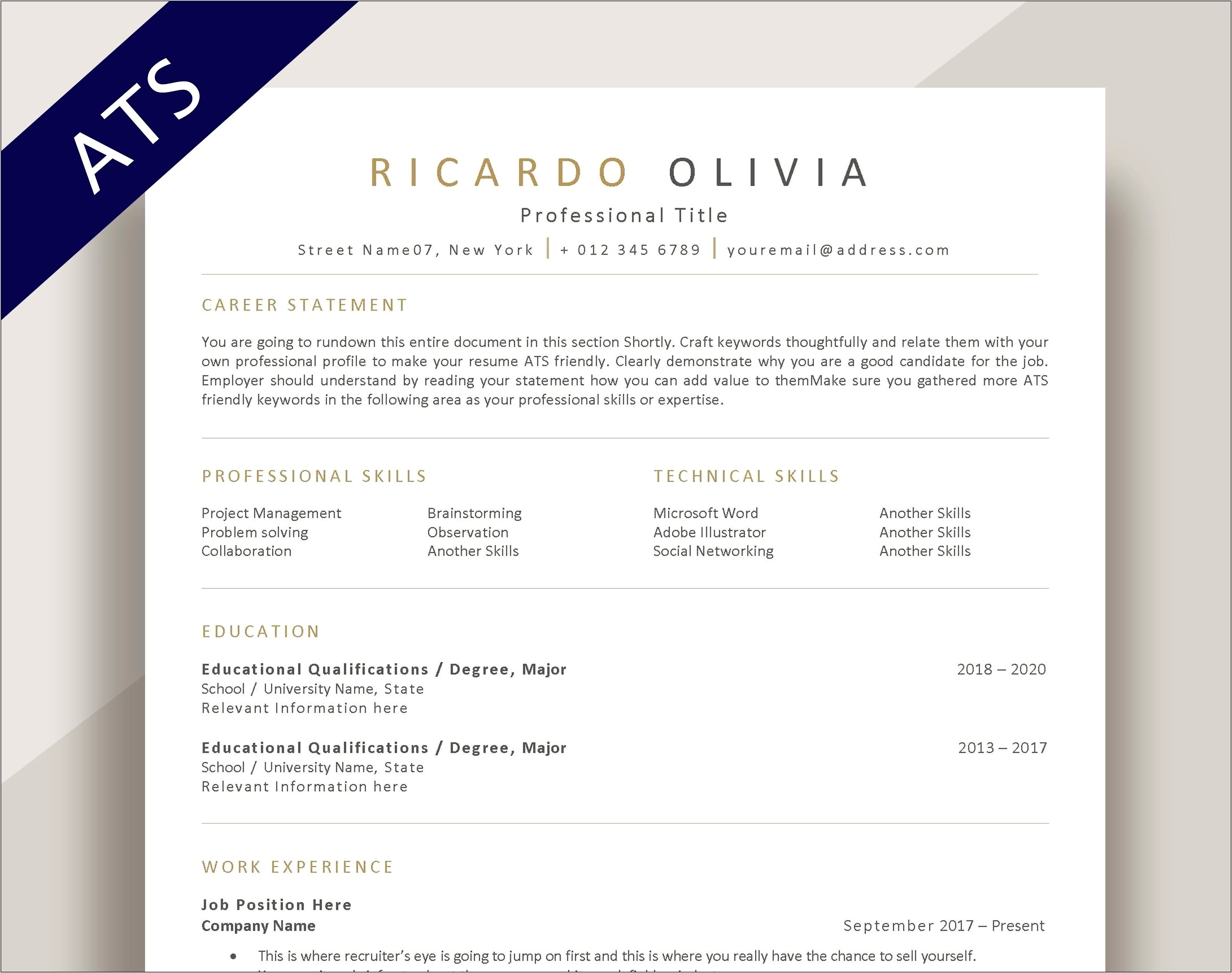 Modern Resume That Works With Applicating Tracking