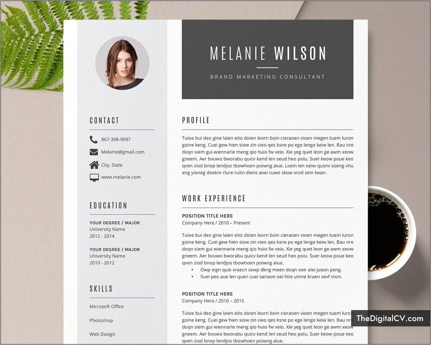 Modern Word Template Resume Free Download Office