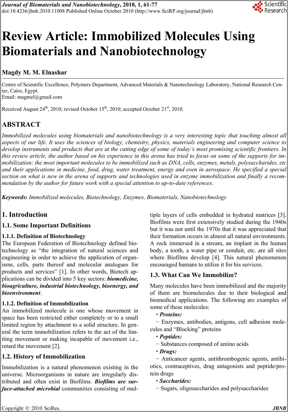Molecular Biotechnology Resume Executive Summary Examples