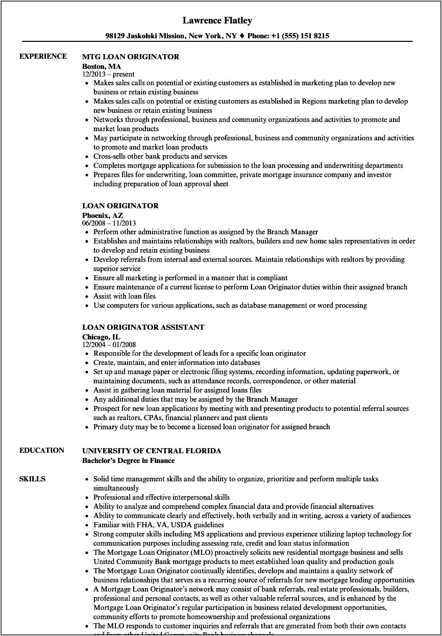 Mortgage Loan Officer Assistant4 Resume Objective Statement