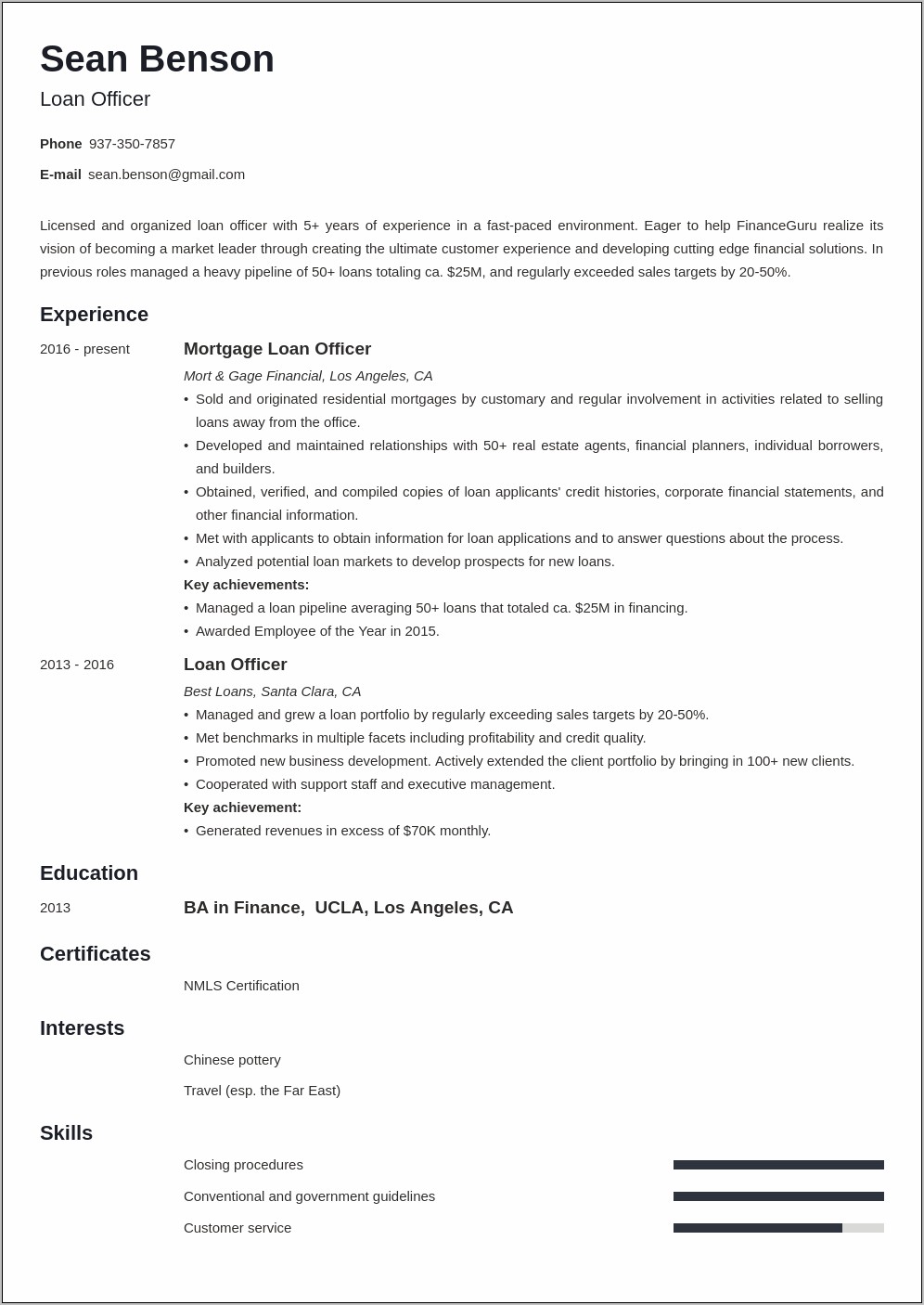 Mortgage Loan Processor Cover Letter Resume