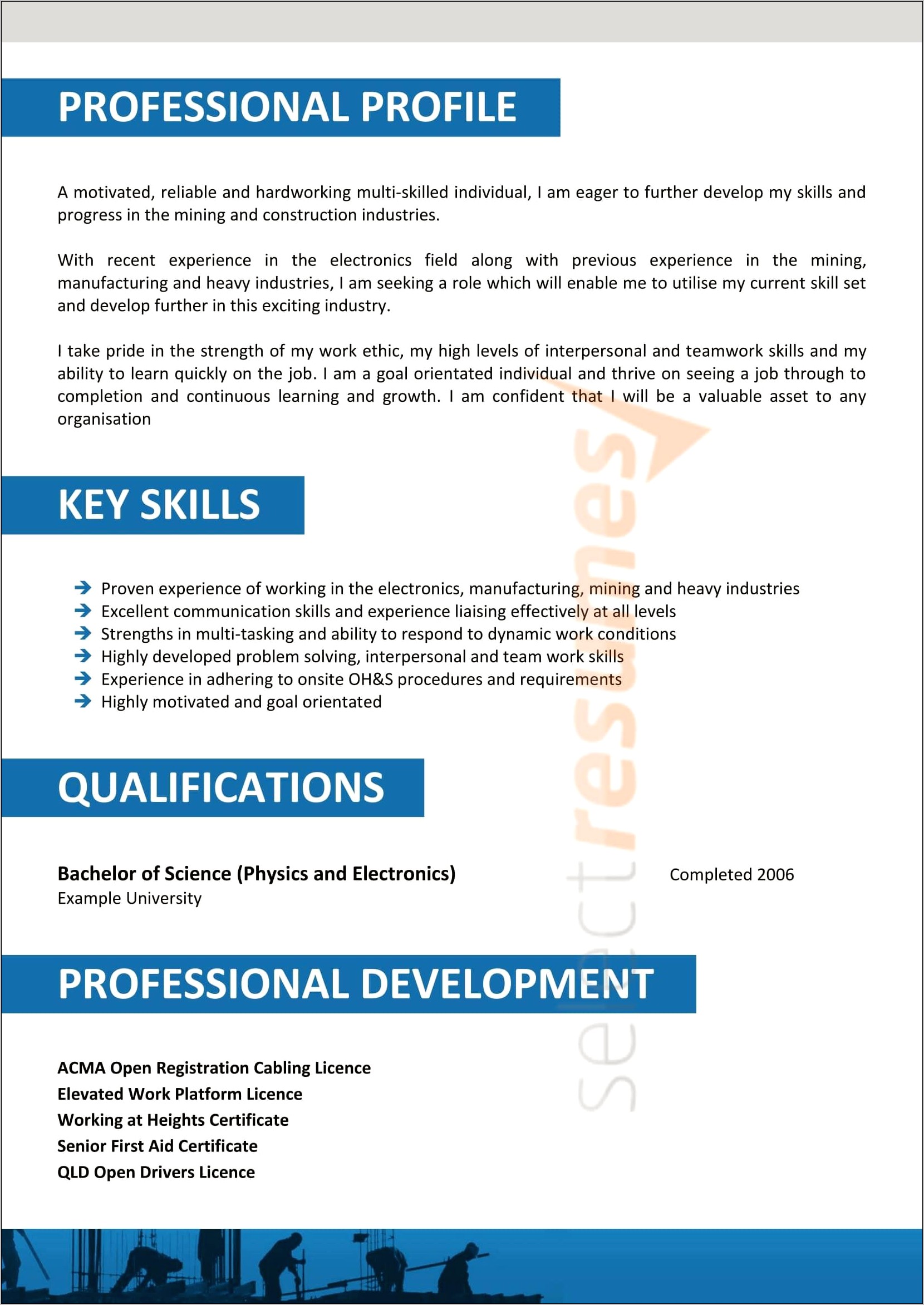 Multi Skilled Operator Job Description For Resume