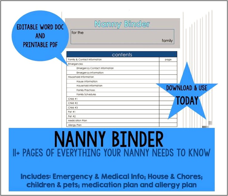Nanny Resume For Allergy Management