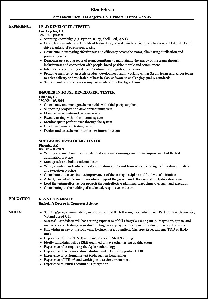 Net Testing Resume With 3 Years Experience