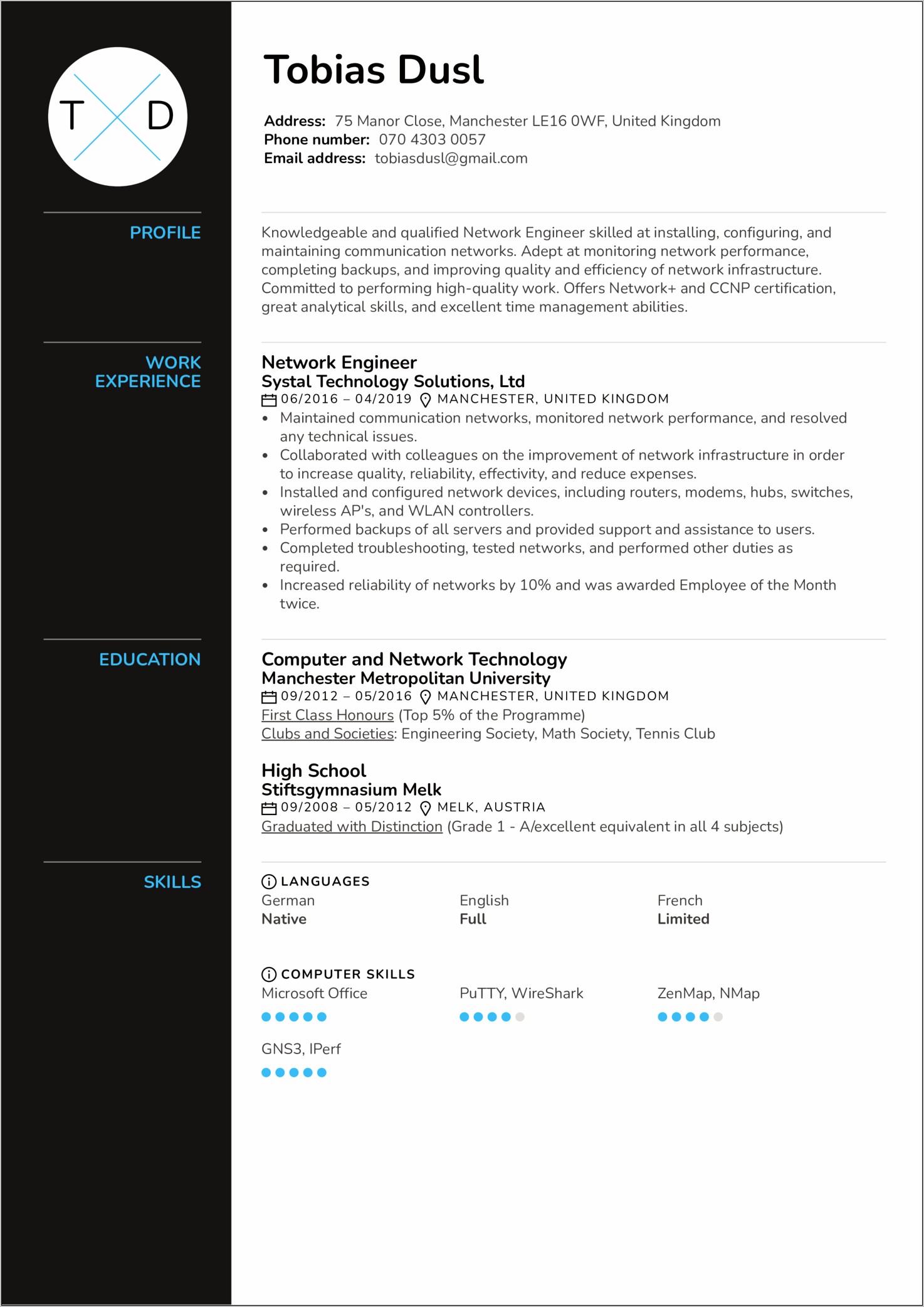 Networking Resume For 5 Year Experience