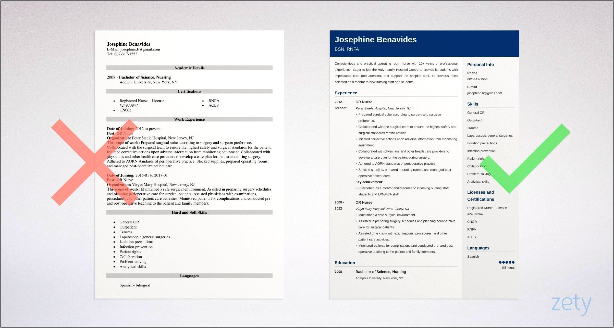 Nurse Sample Resume With Job Description