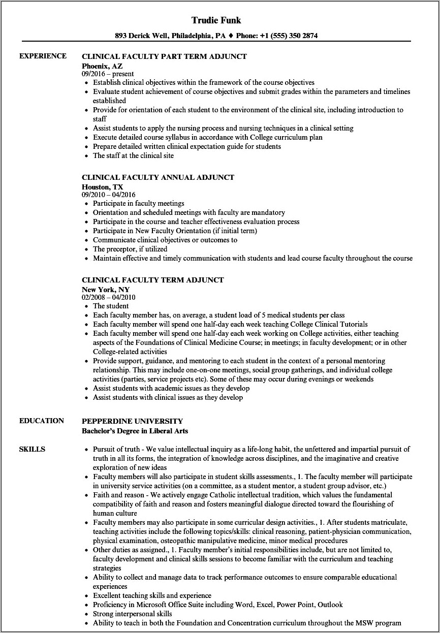 Nursing Student Preceptorship Objective Statement Resume
