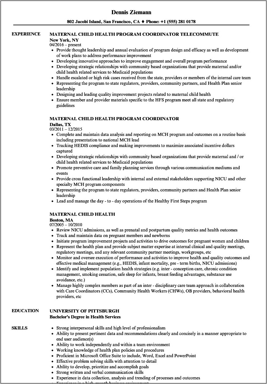 Nursing Student Resume With Clinical Experience In Maternity