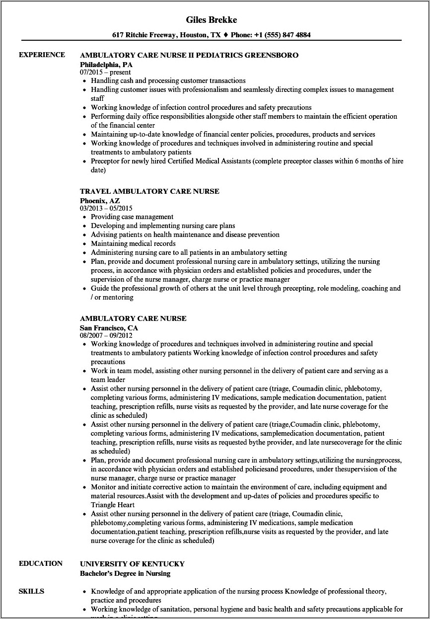 Ob Gyn Nurse Job Description For Resume