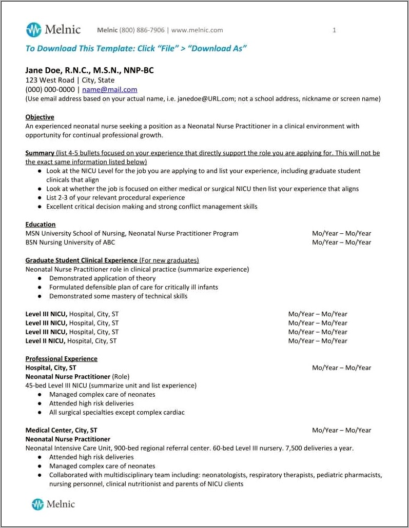 Ob Student Nurse Clinical Experience Resume