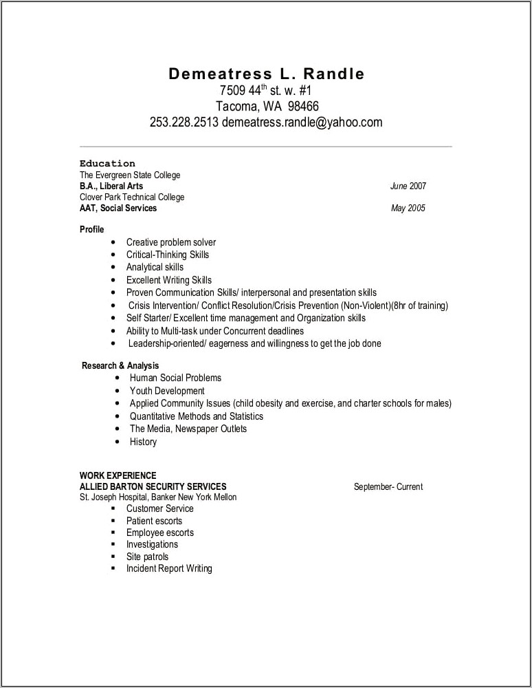 Objective Examples For A Males Resume