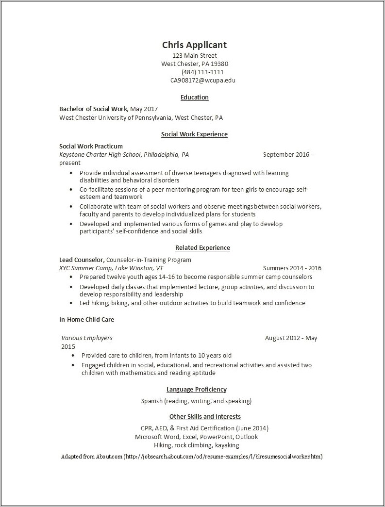 Objective For 16 Year Old Resume